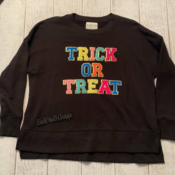 *Judith March Halloween TRICK OR TREAT Pullover Sweater Top - Size XL - Picture 1 of 6